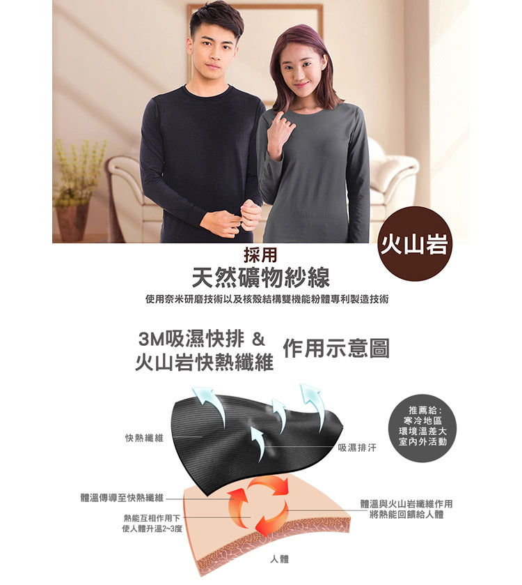【佳立適】MIT快熱紗 女裝保暖衣(寬口U領)台灣製發熱衣