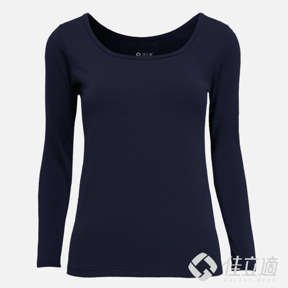 【佳立適】MIT快熱紗 女裝保暖衣(寬口U領)台灣製發熱衣