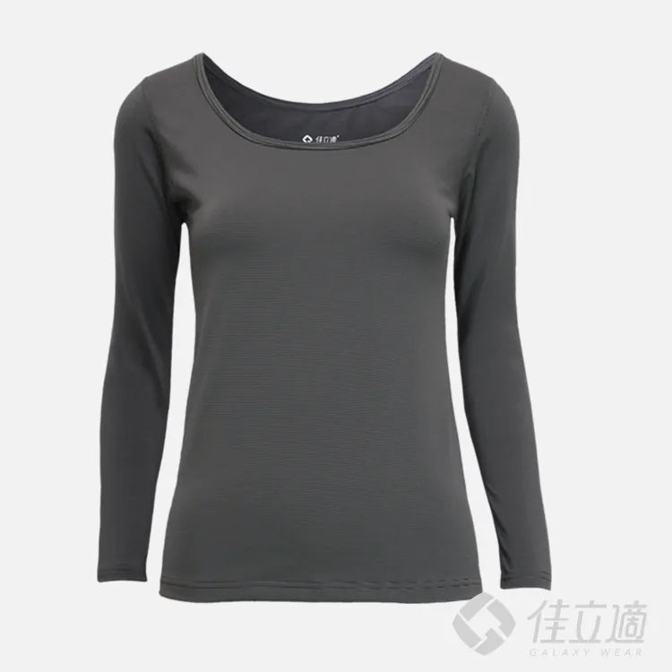【佳立適】MIT快熱紗 女裝保暖衣(寬口U領)台灣製發熱衣