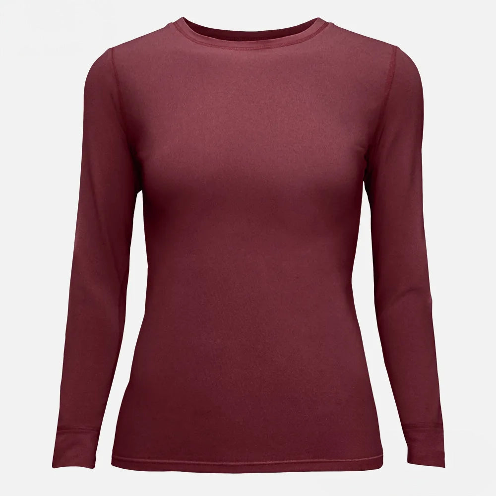 Women's Graphene Tech Thermal Top – Infrared-Heating, Moisture-Wicking, Crew Neck – Front View