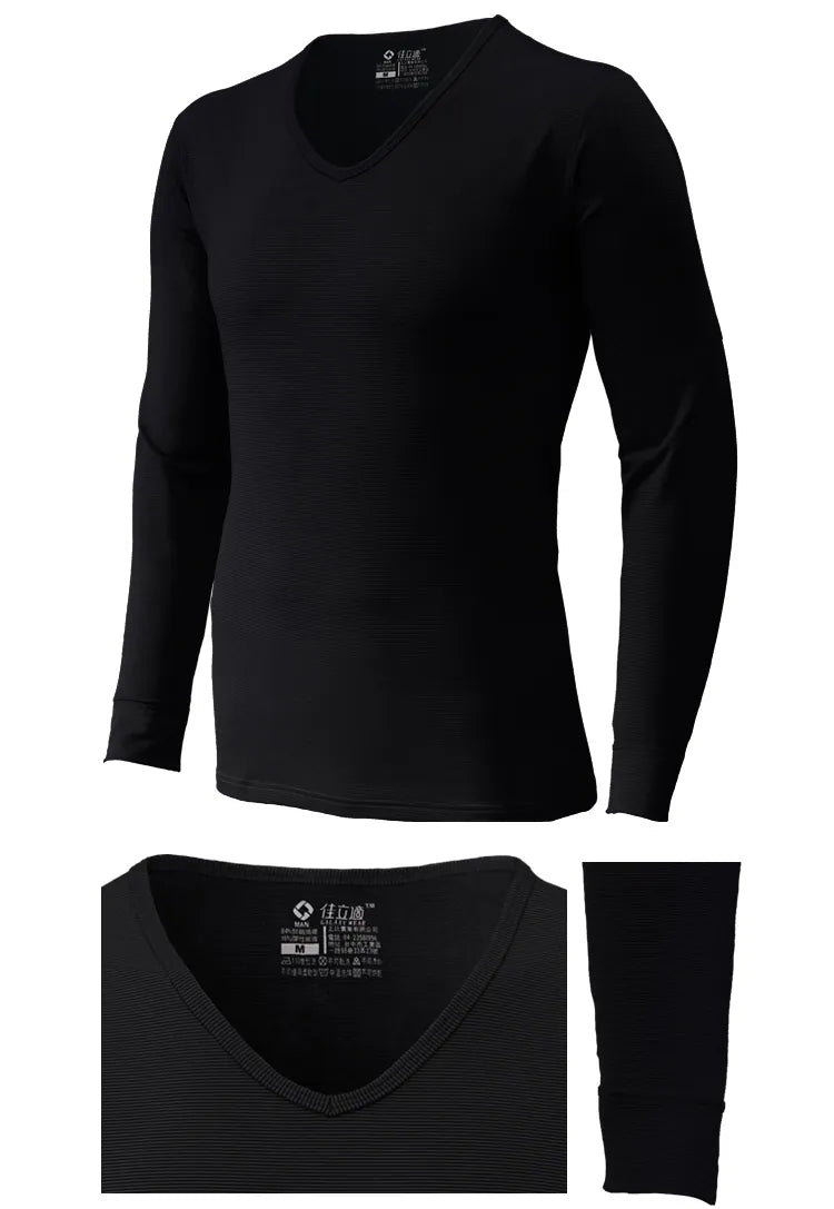 Men’s Thermal Top – Quick-Heating, Moisture-Wicking, V Neck
