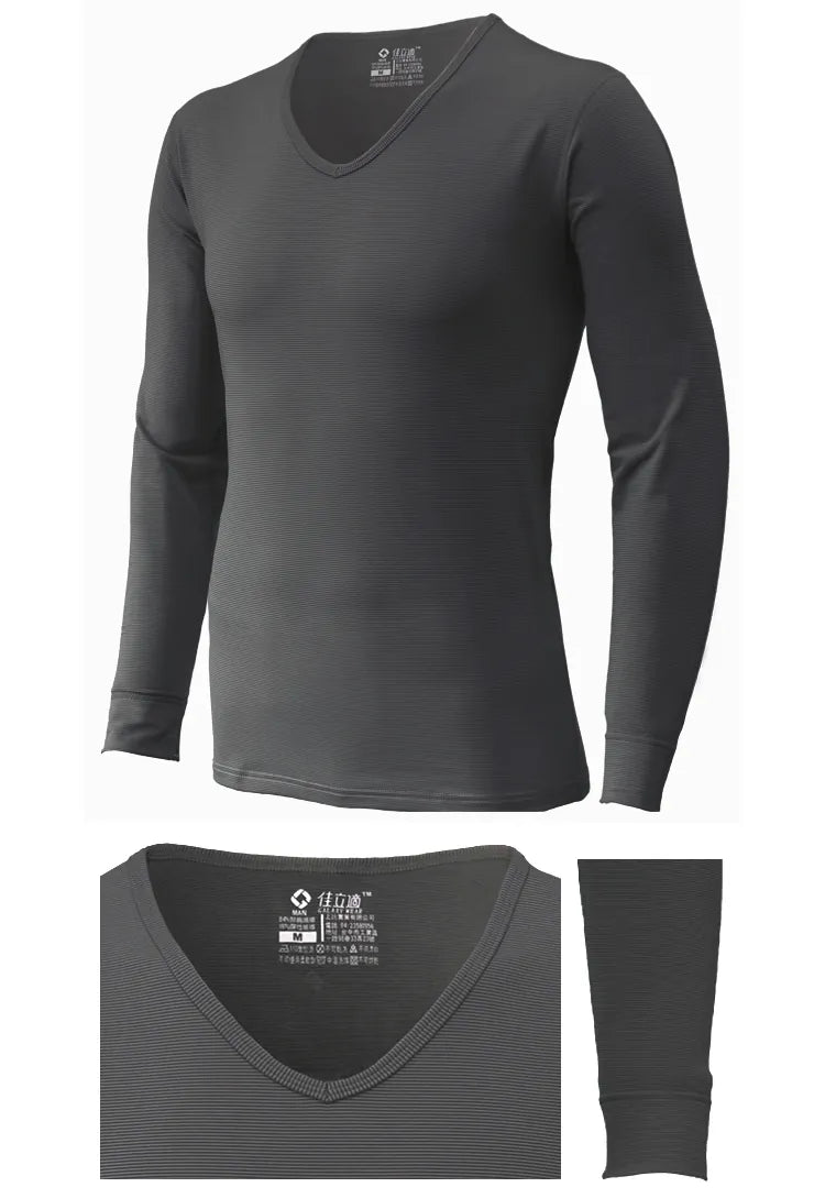 Men’s Thermal Top – Quick-Heating, Moisture-Wicking, V Neck