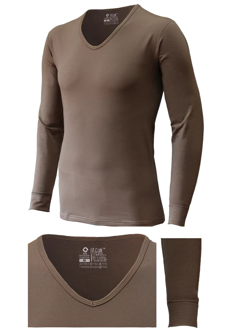 Men’s Thermal Top – Quick-Heating, Moisture-Wicking, V Neck