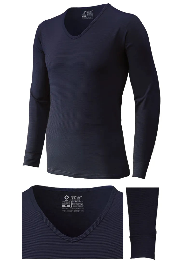 Men’s Thermal Top – Quick-Heating, Moisture-Wicking, V Neck
