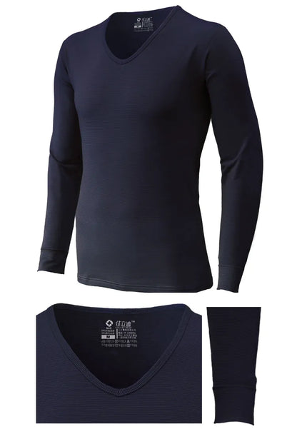 Men’s Thermal Top – Quick-Heating, Moisture-Wicking, V Neck