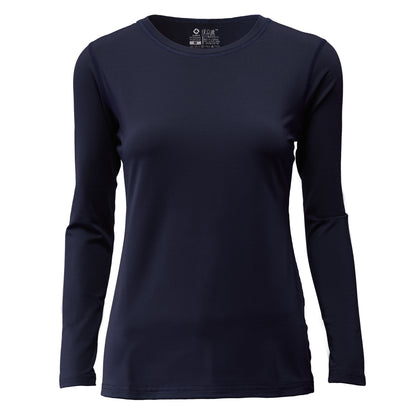 Galaxy Wear women's navy blue thermal top, moisture-wicking and breathable, made in Taiwan