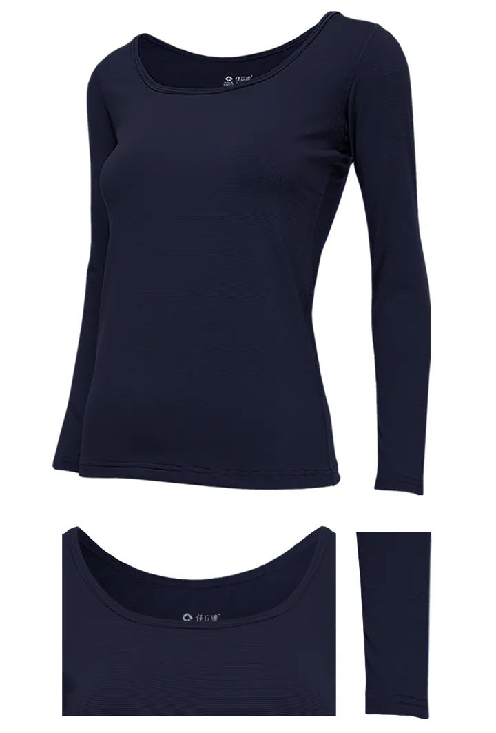 Women’s Thermal Top – Quick-Heating, Moisture-Wicking, Wide Scoop Neck