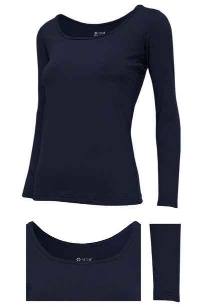 Women’s Thermal Top – Quick-Heating, Moisture-Wicking, Wide Scoop Neck