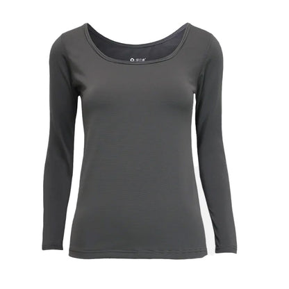 Women’s Thermal Top – Quick-Heating, Moisture-Wicking, Wide Scoop Neck
