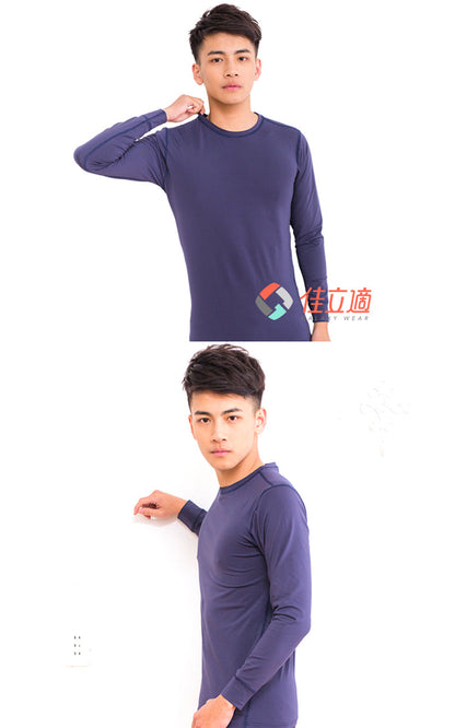 【佳立適】MIT快熱紗 男裝保暖衣（圓領）台灣製發熱衣